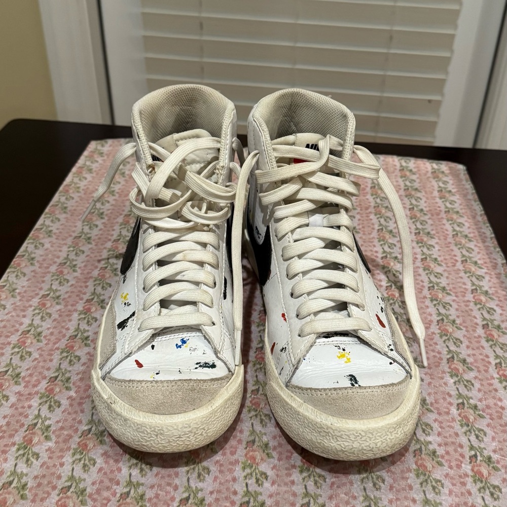 Nike Blazer White and Black High-Top Sneakers